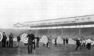 Le stand de tir a larc lors des JO de 1908 a Londres